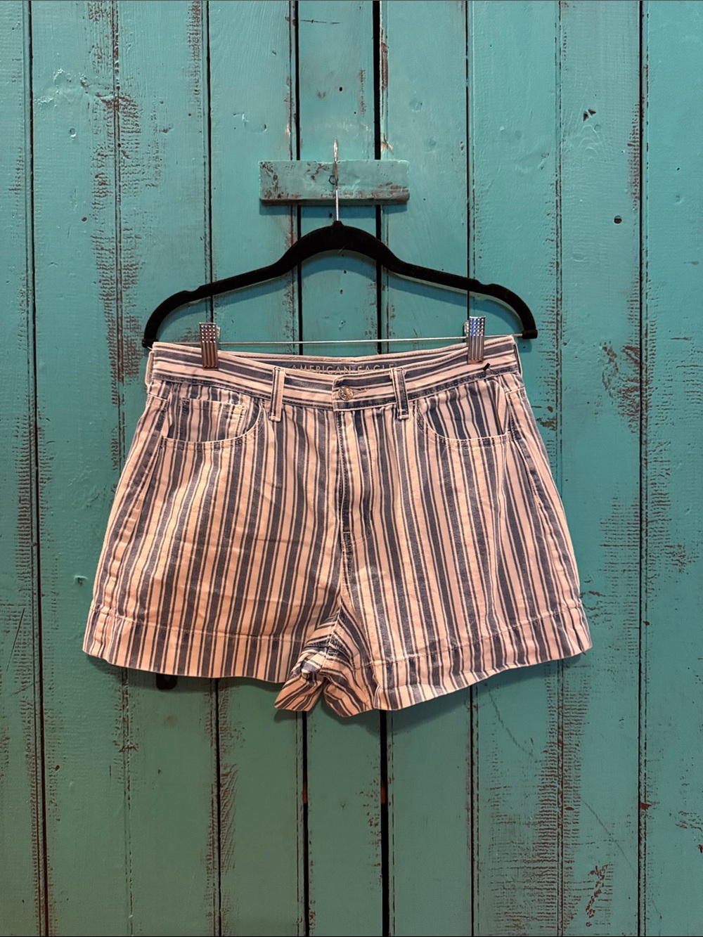 American Eagle Outfitters Striped Shorts - Blue & White